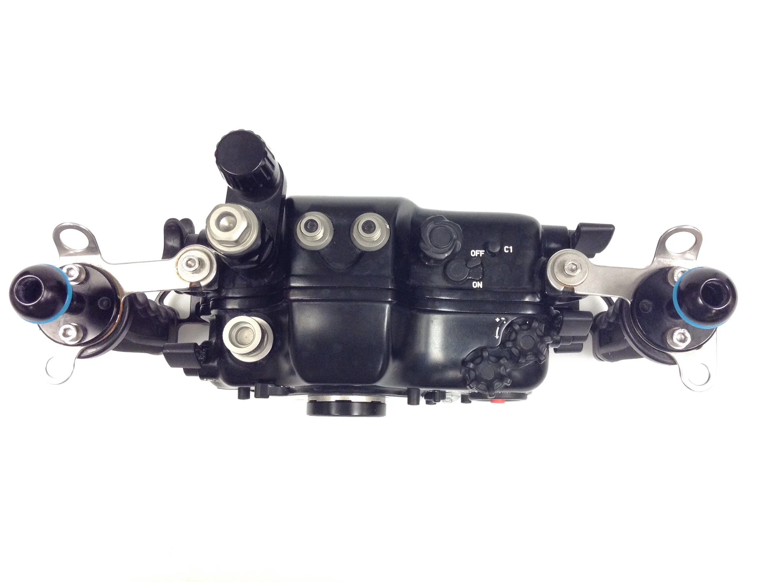 cp.3143 Pre-owned NA-A7 Housing for Sony A7/A7R Cameras SKU:17410 with Offset Vacuum valve, Nikonos bulkhead and an M14 blank - Image 3