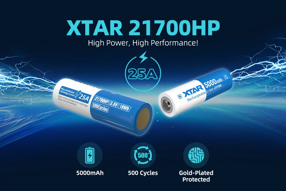 XTAR 21700HP 5000mAh Battery for HF-1, MF-2, MW-4300 and Retra Maxi - Image 2